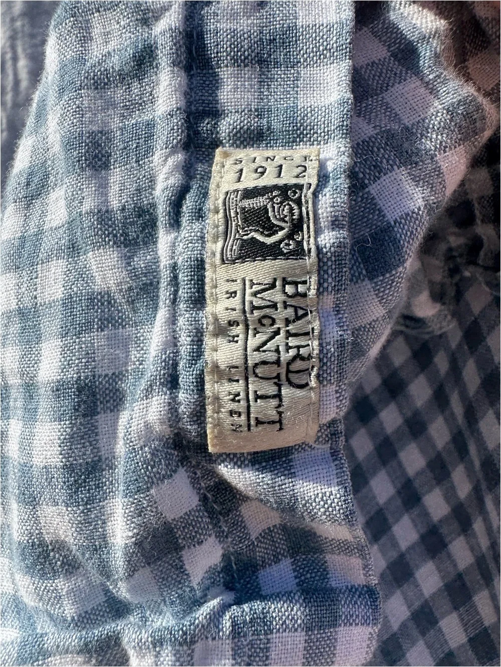 J.Crew Baird McNutt Irish Linen Gingham Check Button Up Shirt